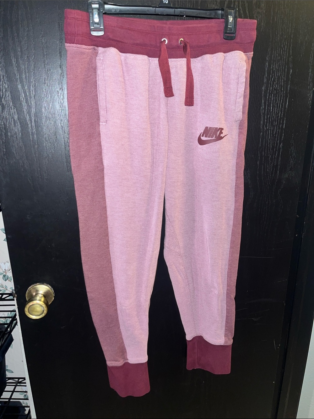 Nike Girls Two-Tone Pink & Burgundy Jogger Pants